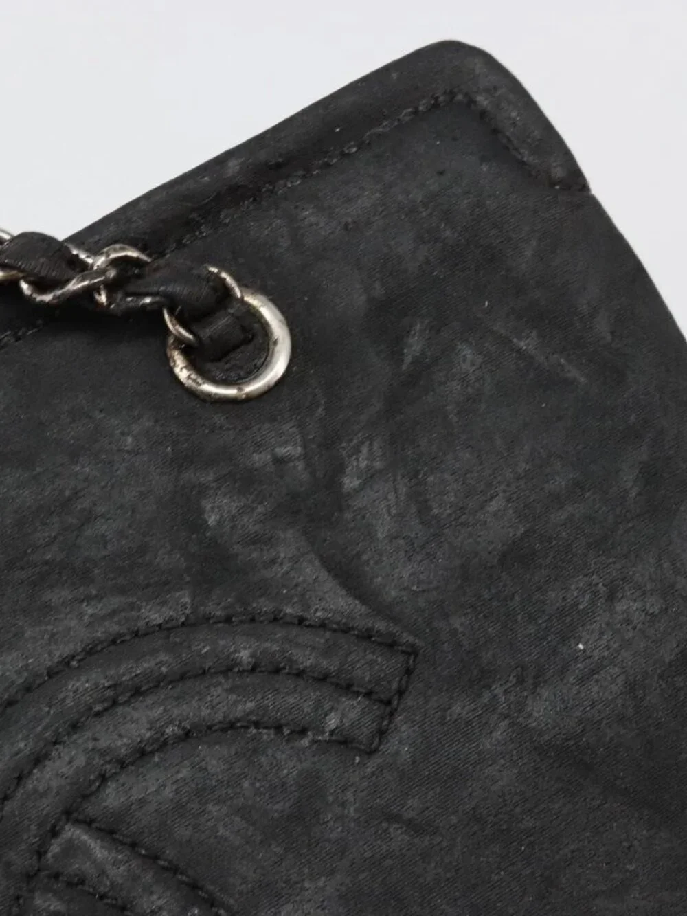CHANEL COCO Mark Chain Shoulder Bag Patent leather Black Gold CC Auth hk3337